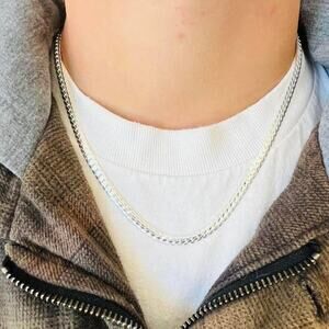 Y2k vintage silver flat chain